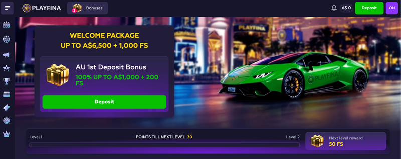 Playfina casino bonuses and promotions